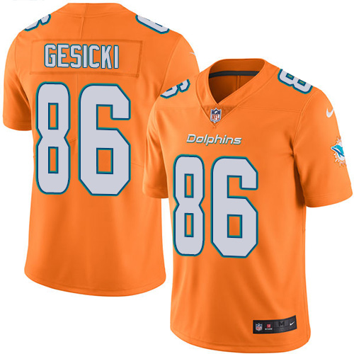 Nike Dolphins #86 Mike Gesicki Orange Youth Stitched NFL Limited Rush Jersey